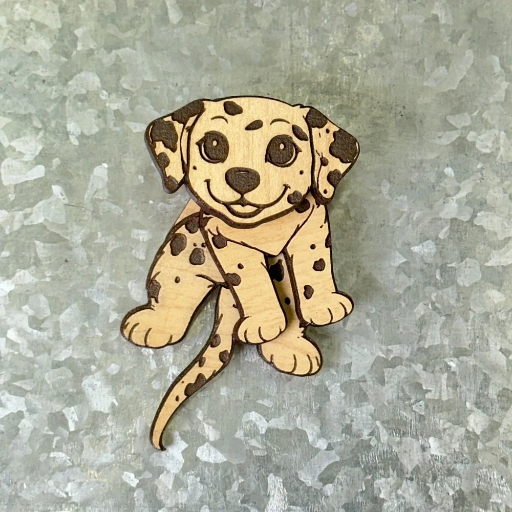 Dalmatian Puppy Dog Moving Parts Magnet Cute Animal Firehouse Dog Handmade
